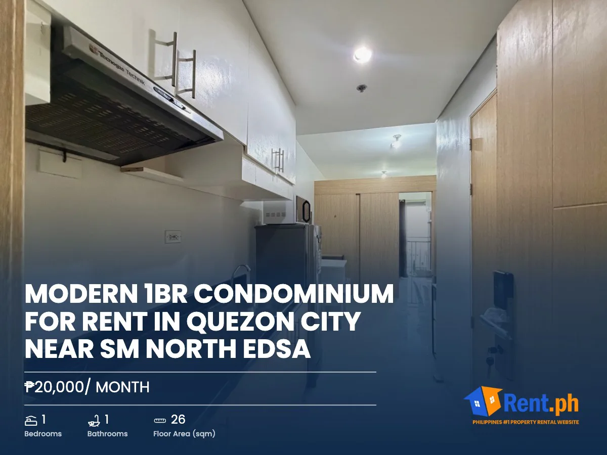 Modern 1BR Condominium For Rent in Quezon City near SM North EDSA