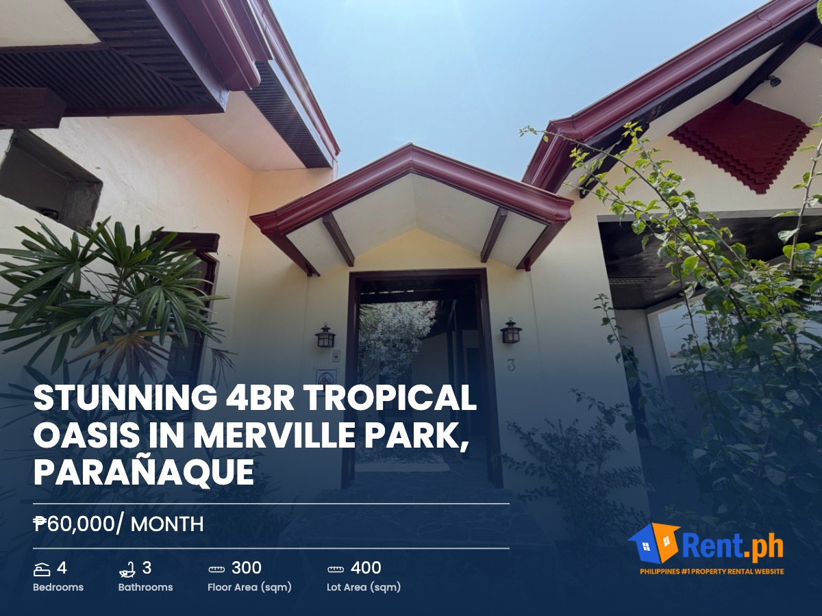 Stunning 4BR Tropical Oasis in Merville Park, Parañaque