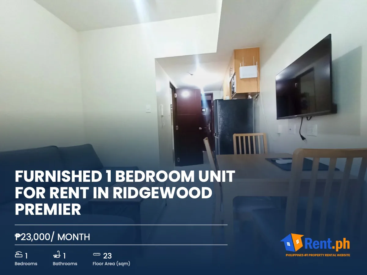 FURNISHED 1 BEDROOM UNIT FOR RENT IN RIDGEWOOD PREMIER