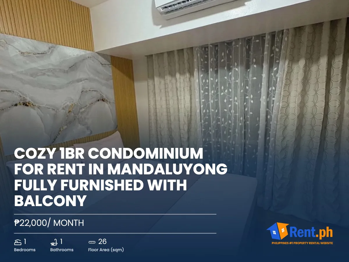 Cozy 1BR Condominium For Rent in Mandaluyong Fully Furnished with Balcony