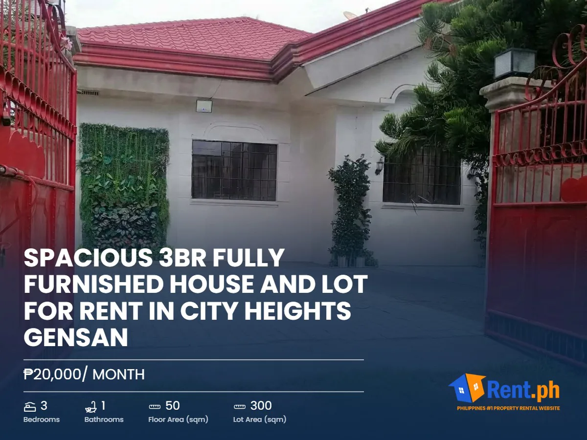 Spacious 3BR Fully Furnished House and Lot For Rent in City Heights Gensan