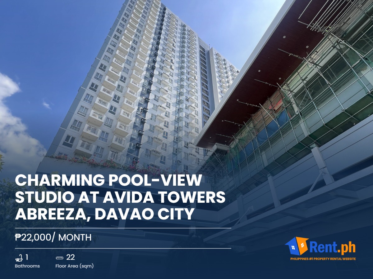 Charming Pool-View Studio at Avida Towers Abreeza, Davao City