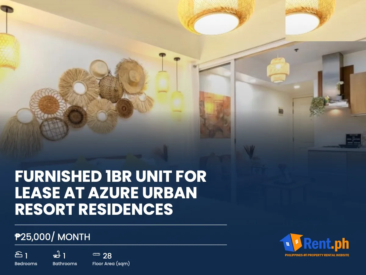 FURNISHED 1BR UNIT FOR LEASE AT AZURE URBAN RESORT RESIDENCES  