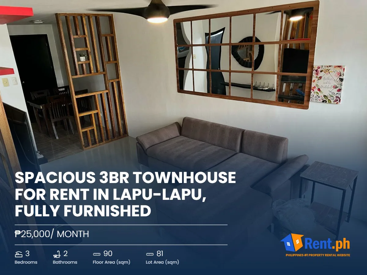 Spacious 3BR Townhouse For Rent in Lapu-Lapu, Fully Furnished