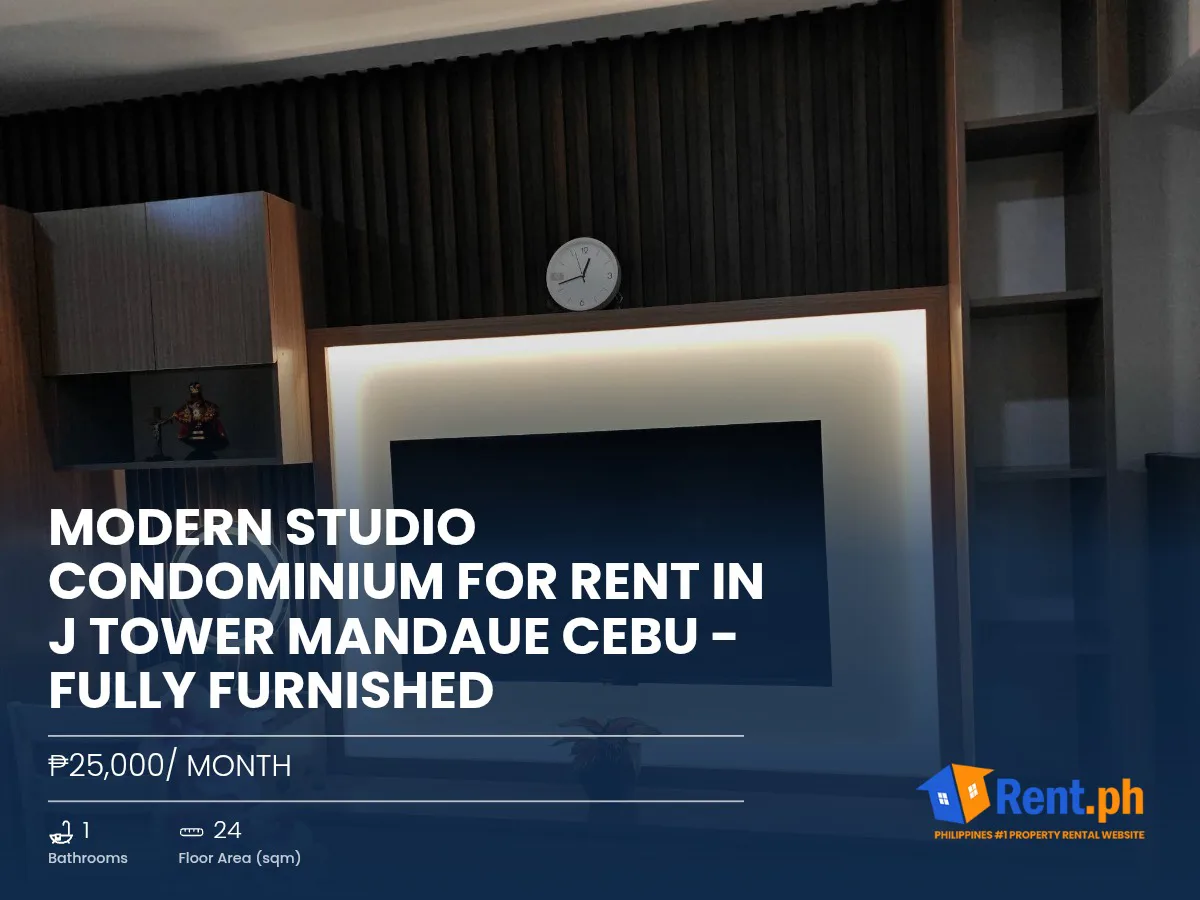 Modern Studio Condominium For Rent in J Tower Mandaue Cebu - Fully Furnished