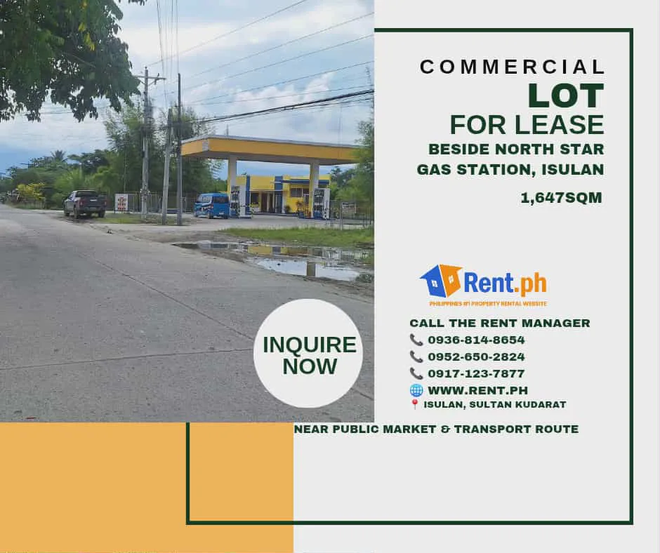 Commercial Lot for Lease | Lot A-3 Beside North Star Gas Station, Adjacent to Lot A-2 – Isulan
